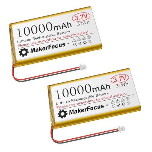MakerFocus 1pcs 3.7V 10000mAh Lithium Polymer Rechargeable Battery with Integrated Protective Board, Insulation Coating and PH2.0 Plug for Raspberry Pi Battery Pack UPS and Other