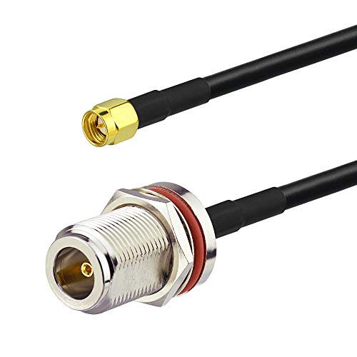 SMA Male to N Female Bulkhead Mount RG58 Coaxial Adapter Cable 1 feet 30cm Compatible with 4G LTE Wireless Router Gateway Cellular RTL SDR USB ADS-B Receiver