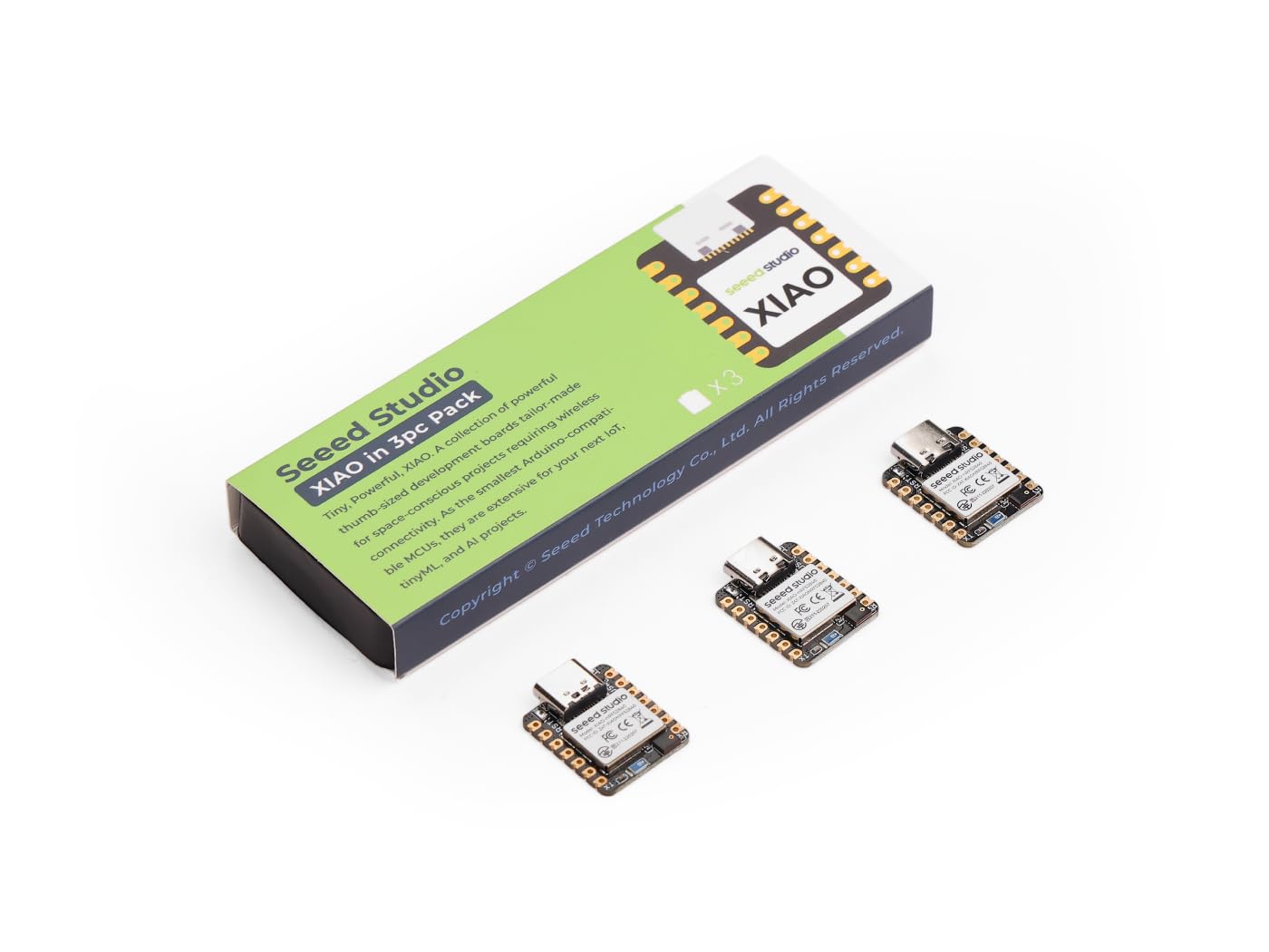 XIAO nRF52840 3PCS Pack - NFC, Onboard Bluetooth5.0 Antenna, Supporting Arduino, MicroPython, CircuitPython, tinyGo, Zephyr, Meshtastic, Amazon Sidewalk, QMK, ZMK