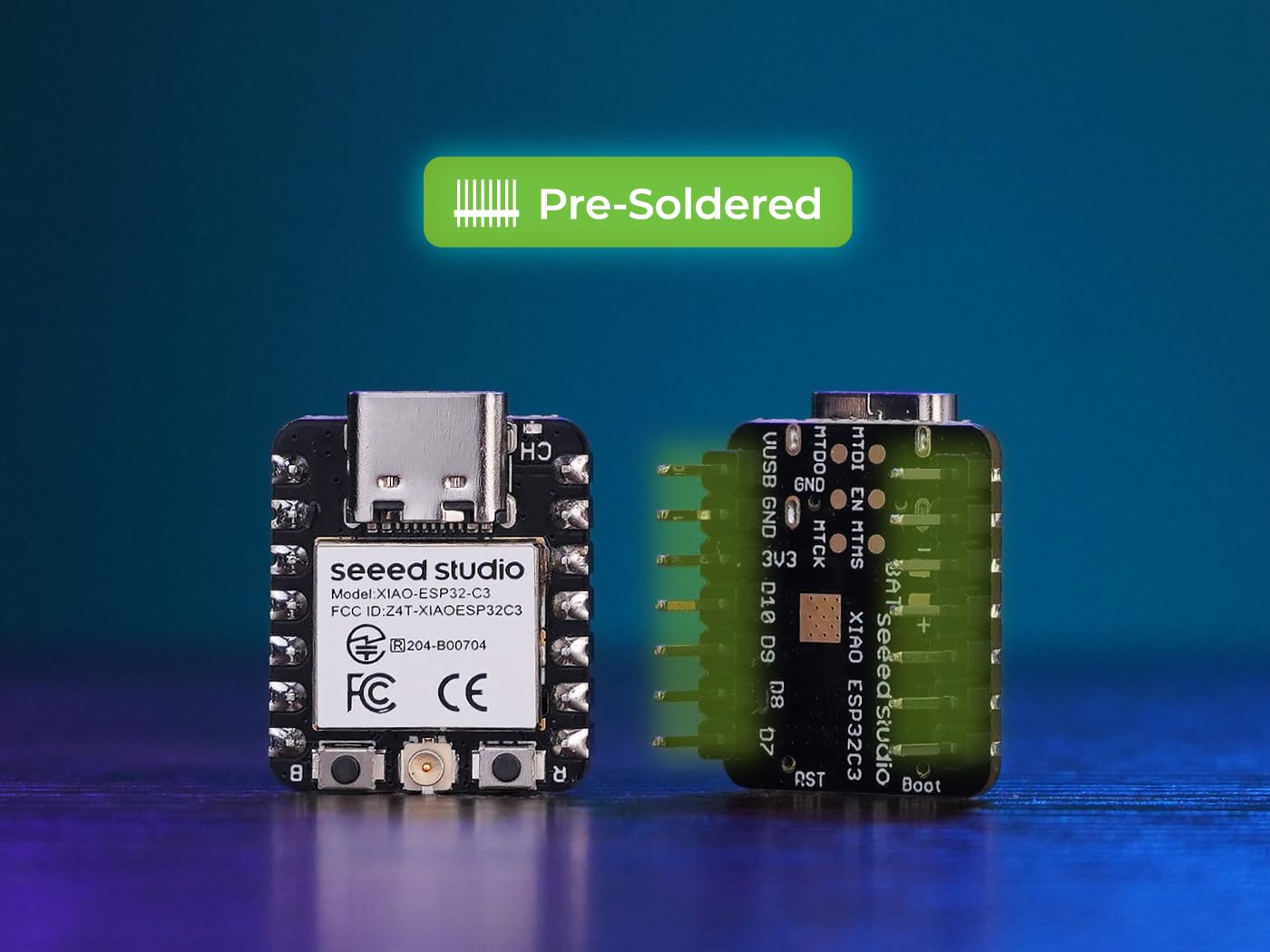 Seeed Studio XIAO ESP32C3 -RISC-V Tiny MCU with Wi-Fi/BLE5.0, Battery Charging, Ultra-Low Power, Rich Interfaces. Engineered for LoT Control & Edge TinyML