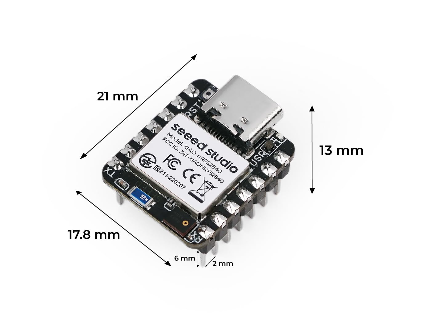 XIAO nRF52840 3PCS Pack - NFC, Onboard Bluetooth5.0 Antenna, Supporting Arduino, MicroPython, CircuitPython, tinyGo, Zephyr, Meshtastic, Amazon Sidewalk, QMK, ZMK