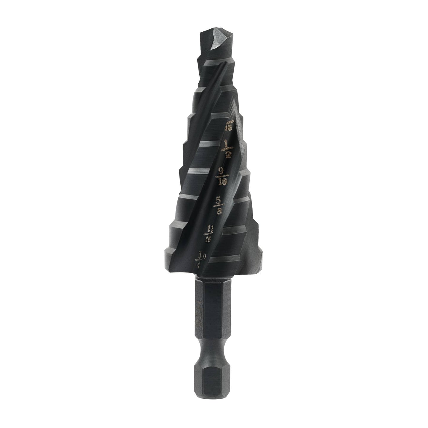 ZELCAN 10 Sizes Titanium Step Drill Bit, 1/4 to 1-3/8 Inches High Speed Steel Drill Cone Bits for Sheet Metal Hole Drilling Cutting, HSS Multi Size Hole Stepped Up Unibit for DIY Lovers Electrician