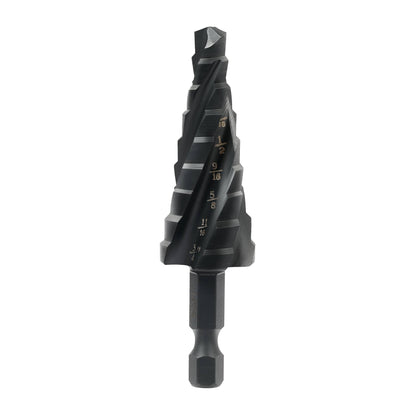 ZELCAN 10 Sizes Titanium Step Drill Bit, 1/4 to 1-3/8 Inches High Speed Steel Drill Cone Bits for Sheet Metal Hole Drilling Cutting, HSS Multi Size Hole Stepped Up Unibit for DIY Lovers Electrician
