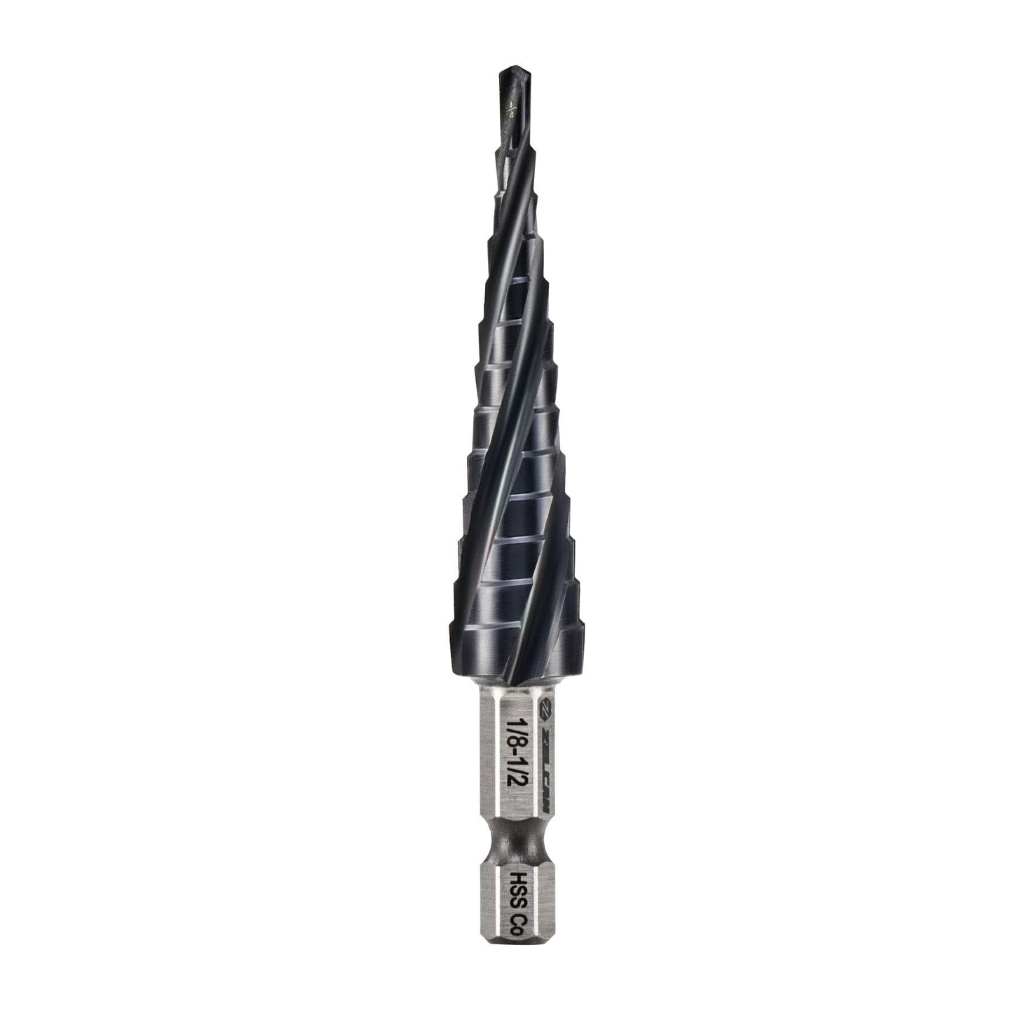 ZELCAN 10 Sizes Titanium Step Drill Bit, 1/4 to 1-3/8 Inches High Speed Steel Drill Cone Bits for Sheet Metal Hole Drilling Cutting, HSS Multi Size Hole Stepped Up Unibit for DIY Lovers Electrician
