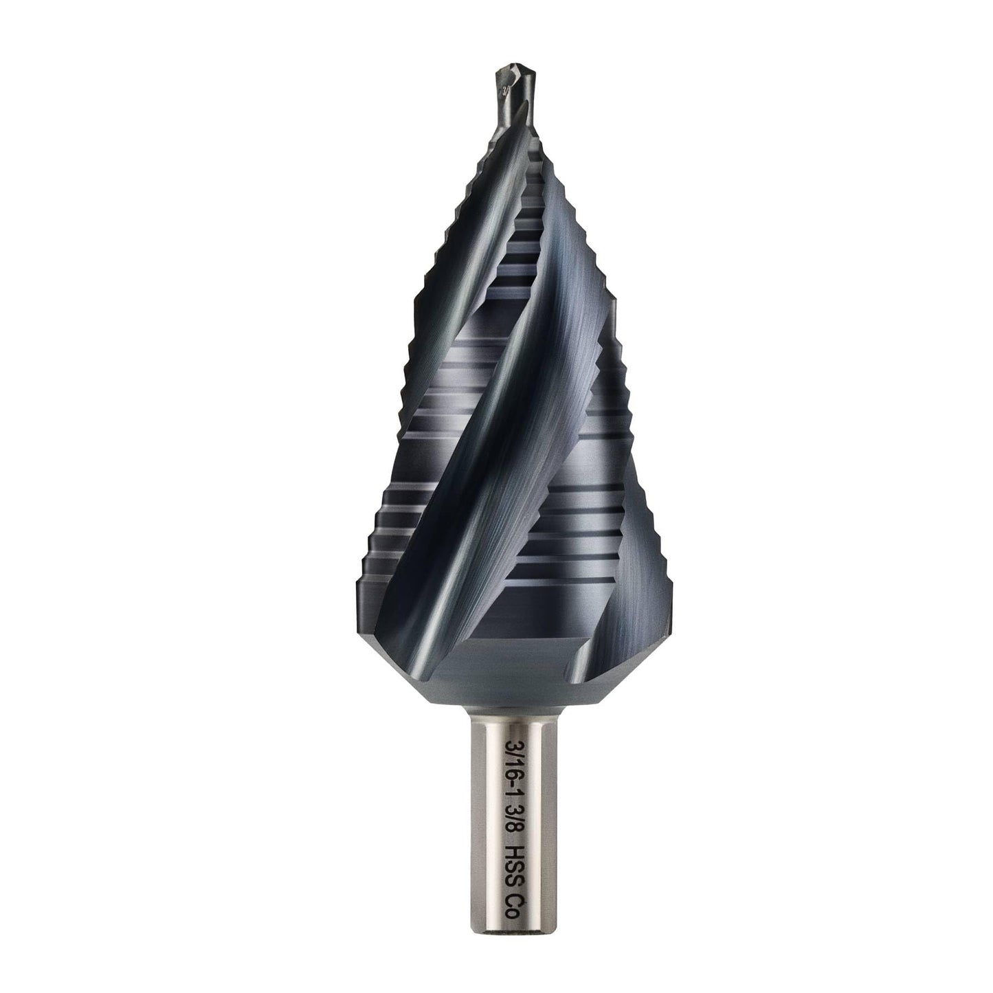 ZELCAN 10 Sizes Titanium Step Drill Bit, 1/4 to 1-3/8 Inches High Speed Steel Drill Cone Bits for Sheet Metal Hole Drilling Cutting, HSS Multi Size Hole Stepped Up Unibit for DIY Lovers Electrician
