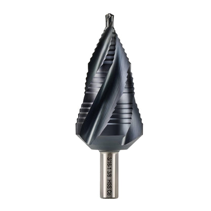 ZELCAN 10 Sizes Titanium Step Drill Bit, 1/4 to 1-3/8 Inches High Speed Steel Drill Cone Bits for Sheet Metal Hole Drilling Cutting, HSS Multi Size Hole Stepped Up Unibit for DIY Lovers Electrician
