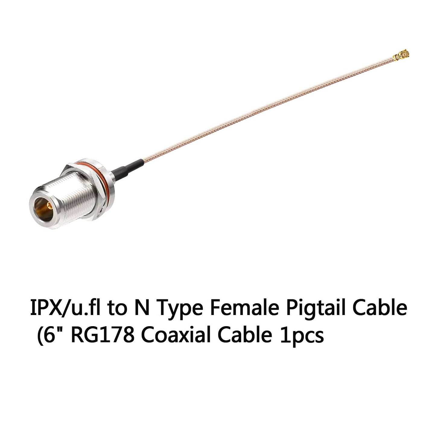 IPX/u.fl to N Type Female Pigtail Cable (6" RG178 for PCI WiFi Card Wireless Router Gateway External Antenna etc.