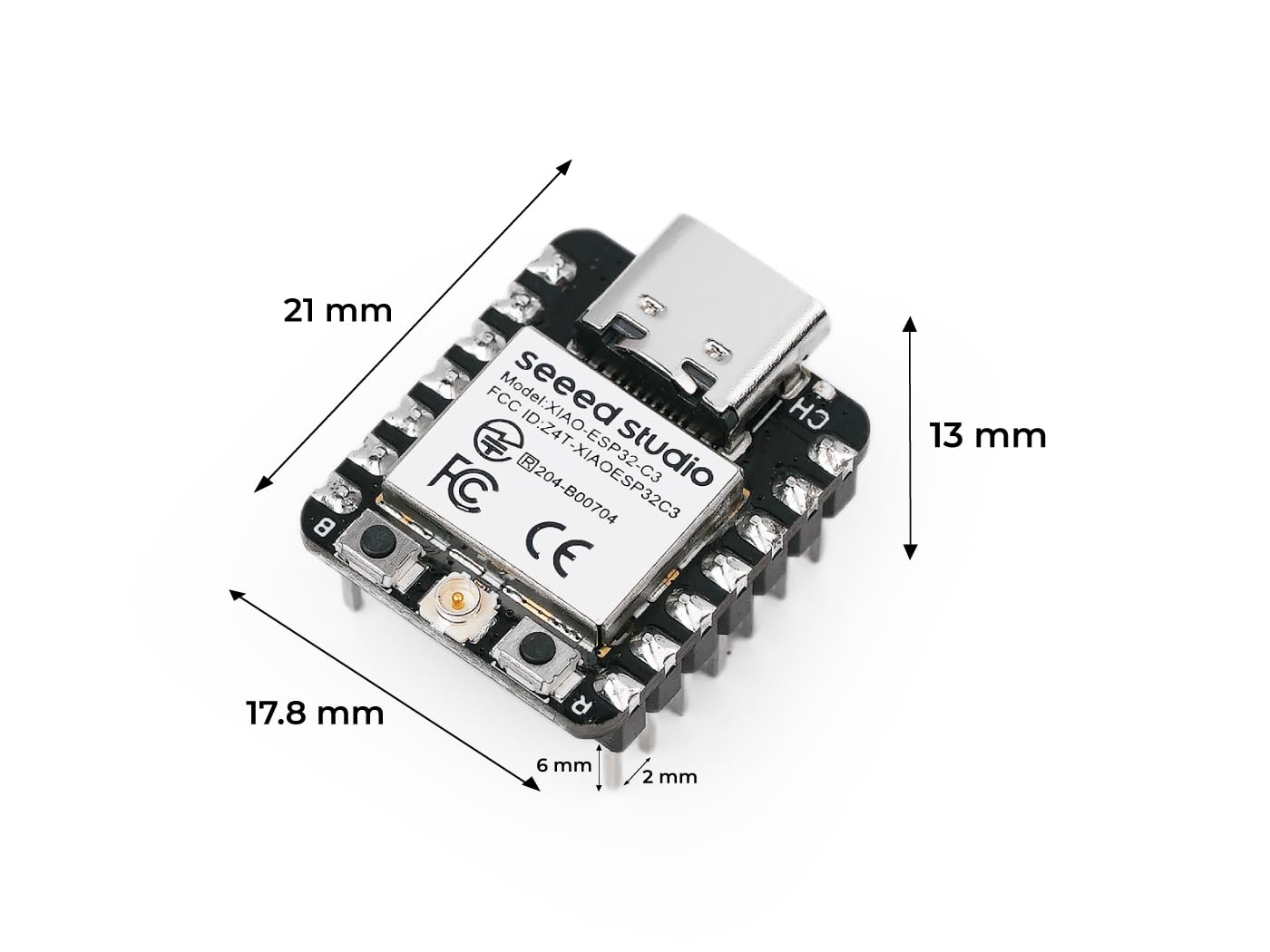 Seeed Studio XIAO ESP32C3 -RISC-V Tiny MCU with Wi-Fi/BLE5.0, Battery Charging, Ultra-Low Power, Rich Interfaces. Engineered for LoT Control & Edge TinyML