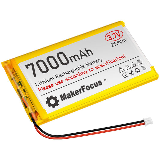 YELUFT 1pcs 3.7V 7000mAh Lithium Polymer Rechargeable Battery with Integrated Protective Board and PH2.0 Plug Compatible with WisBlock Meshtastic, Raspberry Pi UPS (Reversed Polarity)