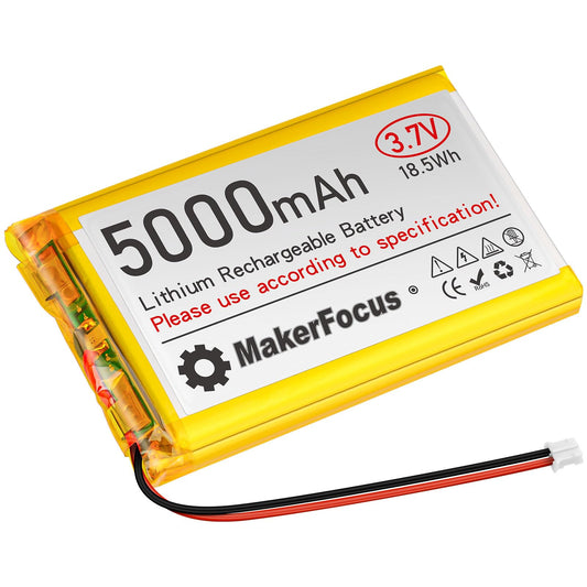 YELUFT 1pcs 3.7V 5000mAh Lithium Polymer Rechargeable Battery with Integrated Protective Board and PH2.0 Plug Compatible with WisBlock Meshtastic, Raspberry Pi UPS (Reversed Polarity)