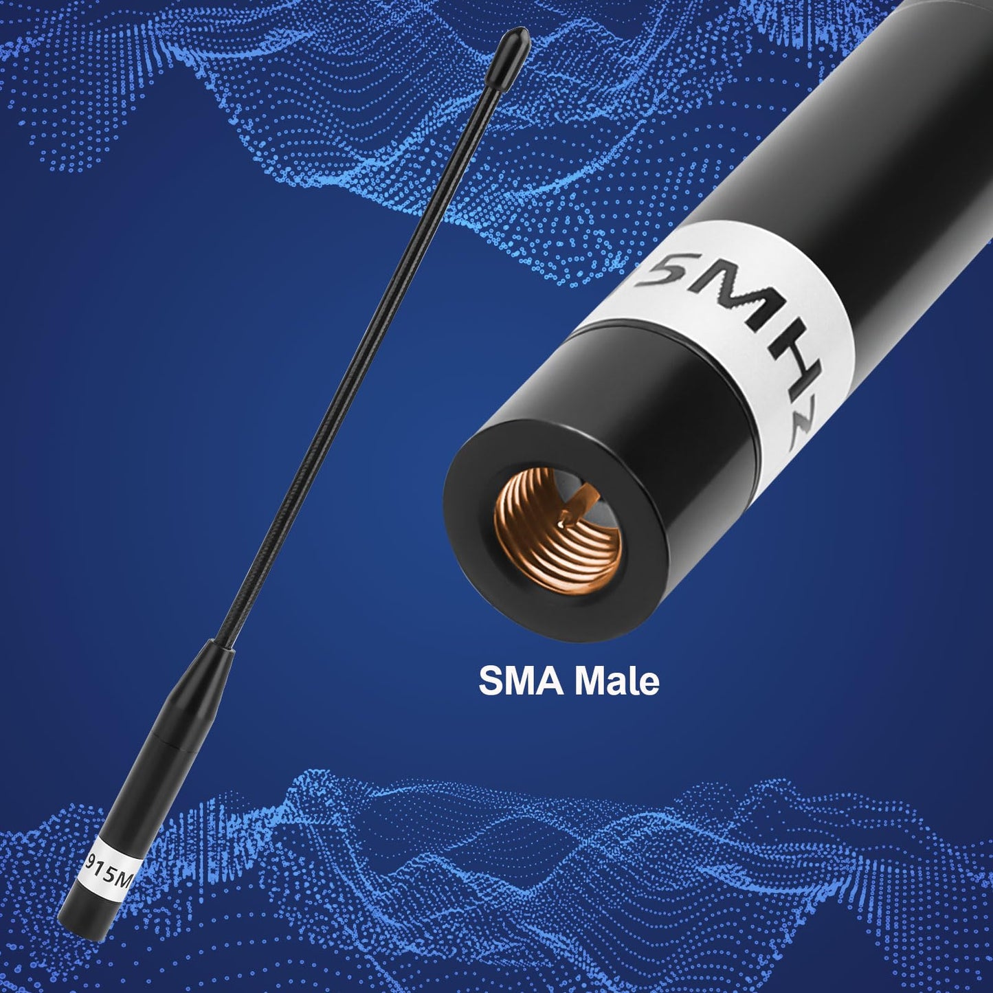 915MHz Antenna 10dBi Gain for Meshtastic LoRa Long Range Soft Whip Antenna, 17cm Omni SMA Male Black (2 Pack)