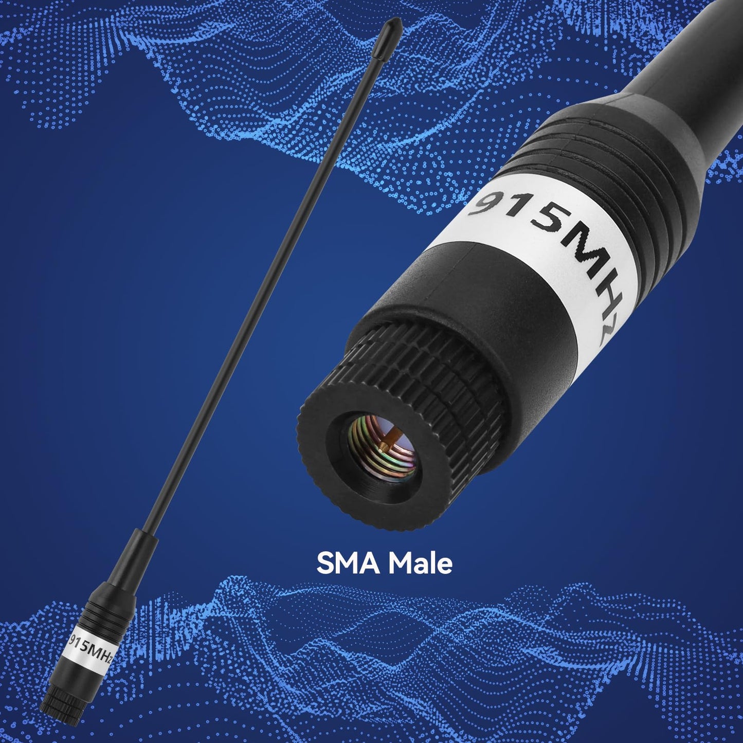 915MHz Antenna 10dBi Gain for Meshtastic LoRa Long Range Soft Whip Antenna, 17cm Omni SMA Male Black (2 Pack)